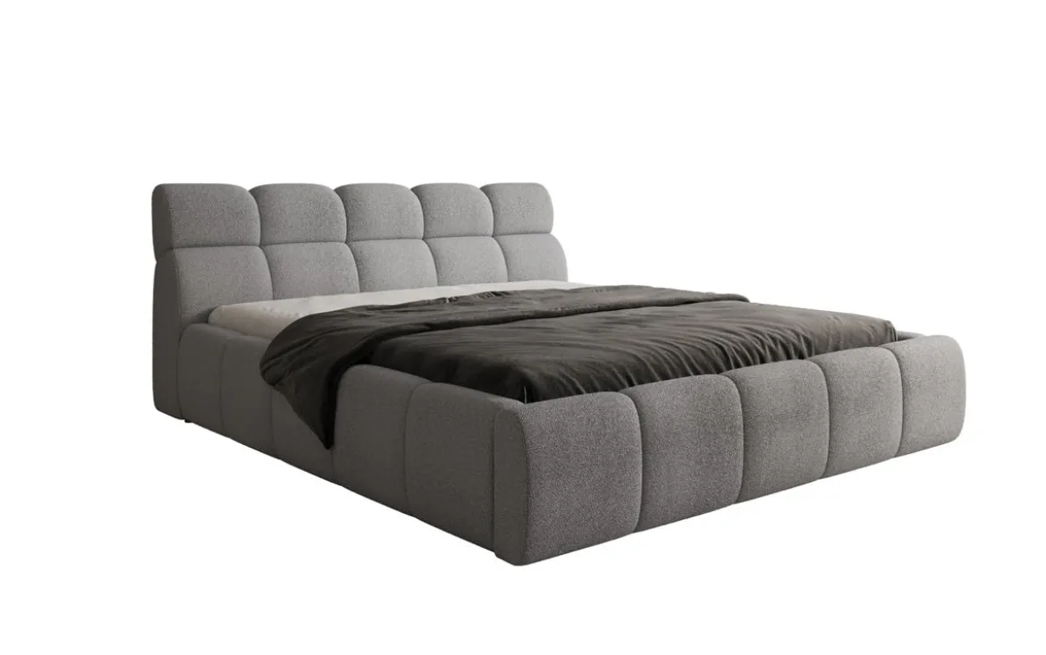 Designer Polsterbett Dallas Bouclé mit Stauraum