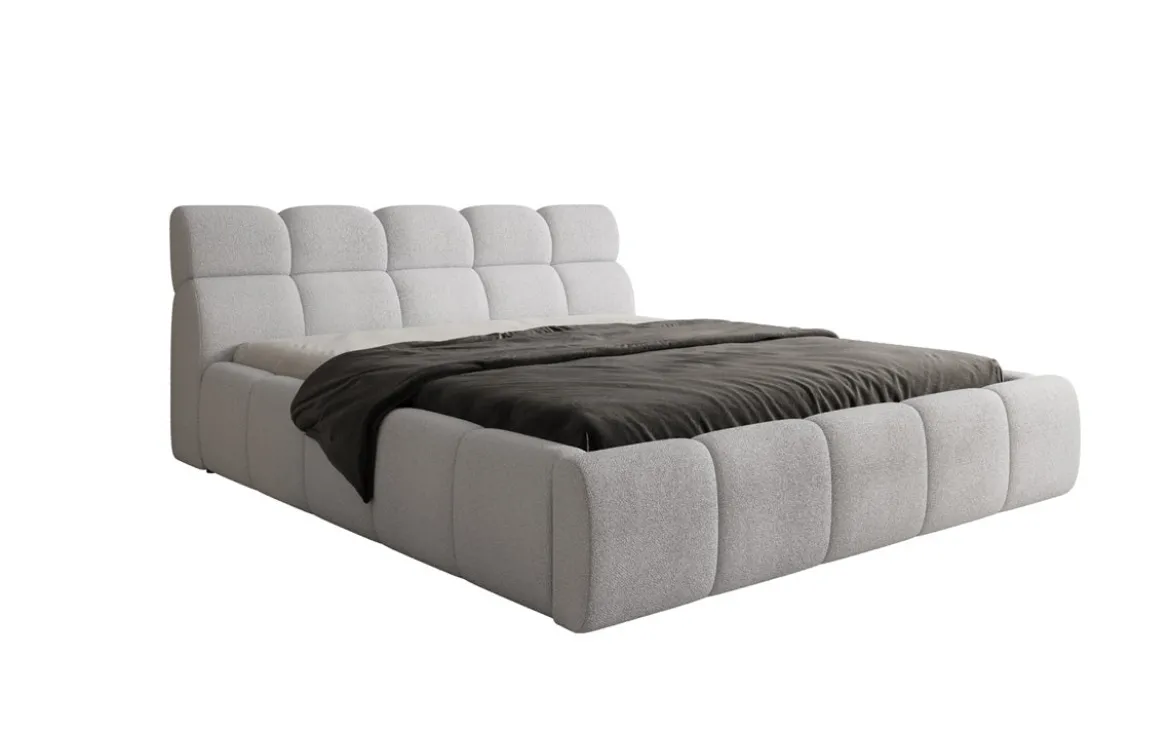 Designer Polsterbett Dallas Bouclé mit Stauraum