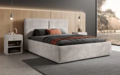 Designer Polsterbett Elara in Cord mit Stauraum