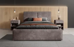 Designer Polsterbett Elara in Cord mit Stauraum