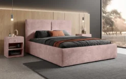 Designer Polsterbett Elara in Cord mit Stauraum