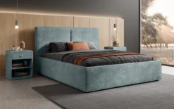 Designer Polsterbett Elara in Cord mit Stauraum