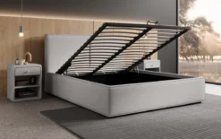 Designer Polsterbett Elara in Stoff mit Stauraum