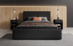 Designer Polsterbett Elara in Stoff mit Stauraum