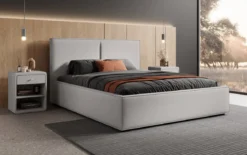 Designer Polsterbett Elara in Stoff mit Stauraum