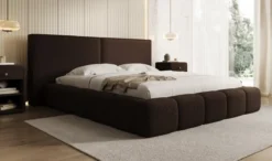 Designer Polsterbett Elise in Teddy Bouclé mit Stauraum