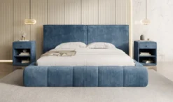 Designer Polsterbett Elise in Cord mit Stauraum