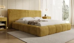 Designer Polsterbett Elise in Cord mit Stauraum