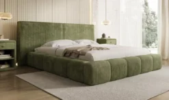 Designer Polsterbett Elise in Cord mit Stauraum