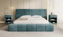 Designer Polsterbett Elise in Cord mit Stauraum