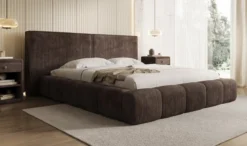 Designer Polsterbett Elise in Cord mit Stauraum