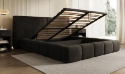 Designer Polsterbett Elise in Samt mit Stauraum