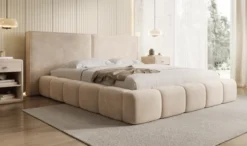 Designer Polsterbett Elise in Samt mit Stauraum