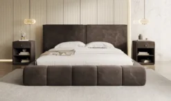 Designer Polsterbett Elise in Samt mit Stauraum