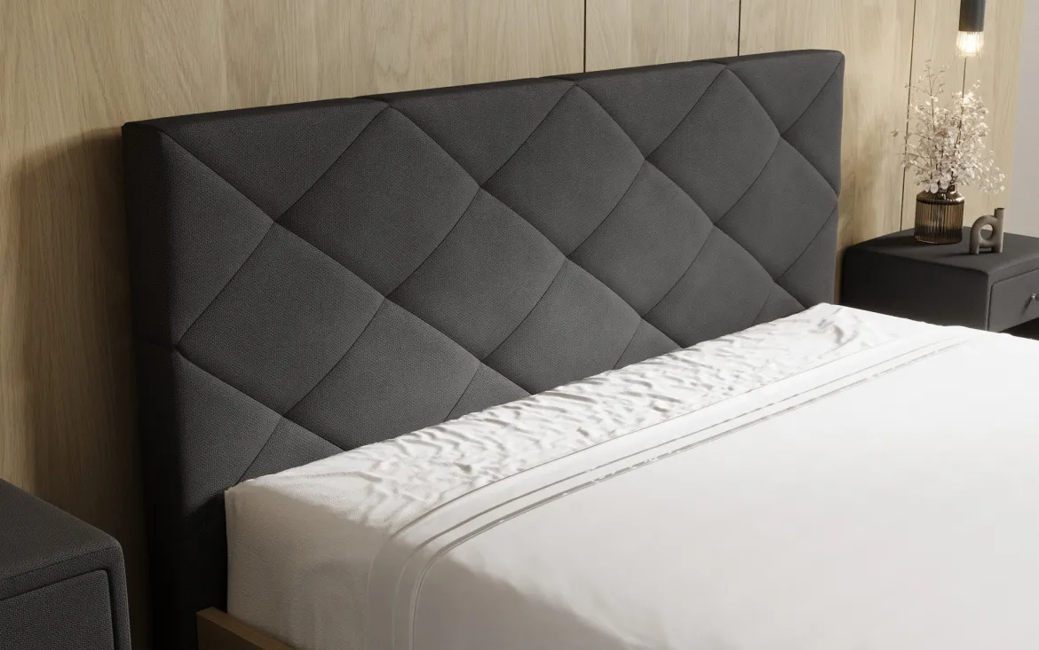 Designer Polsterbett Fiore Caro in Stoff mit Stauraum