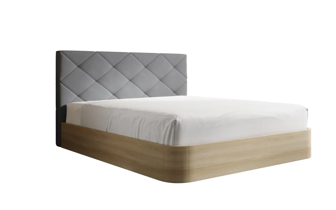 Designer Polsterbett Fiore Caro in Stoff mit Stauraum