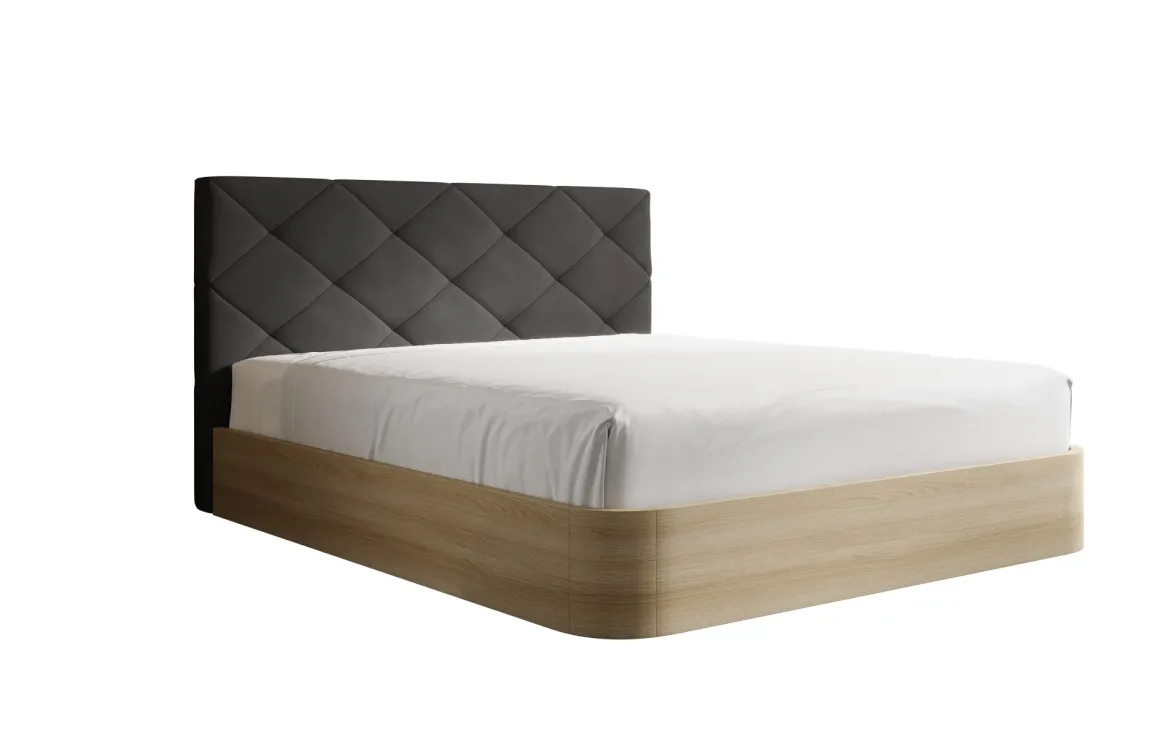 Designer Polsterbett Fiore Caro in Stoff mit Stauraum