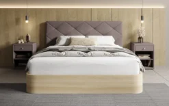 Designer Polsterbett Fiore Caro in Stoff mit Stauraum