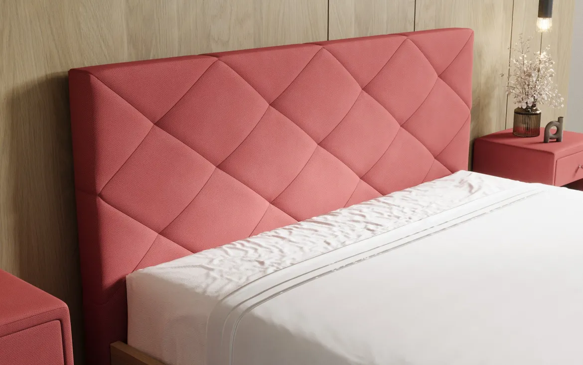 Designer Polsterbett Fiore Caro in Stoff mit Stauraum