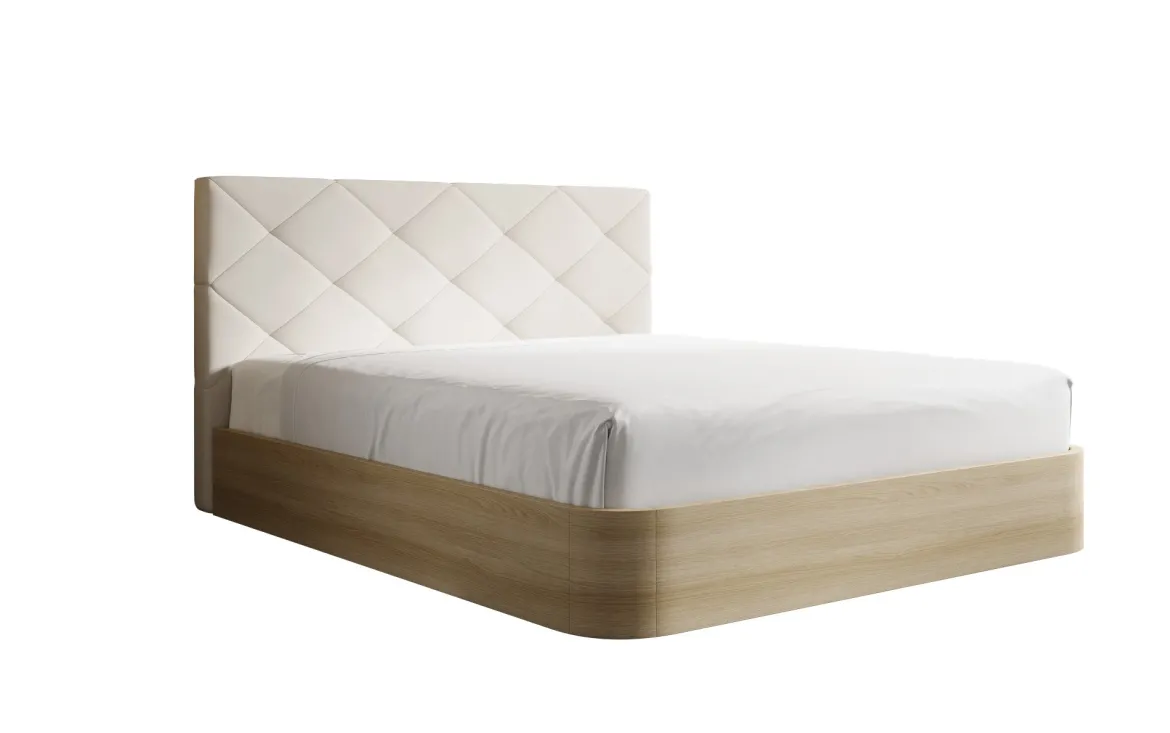 Designer Polsterbett Fiore Caro in Stoff mit Stauraum