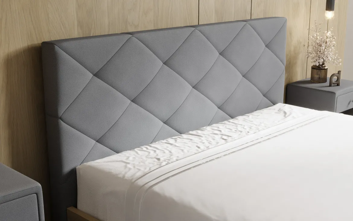 Designer Polsterbett Fiore Caro in Stoff mit Stauraum