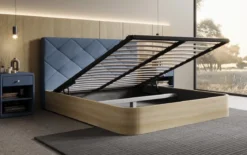 Designer Polsterbett Fiore Caro in Stoff mit Stauraum