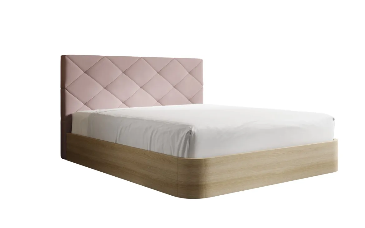Designer Polsterbett Fiore Caro in Stoff mit Stauraum