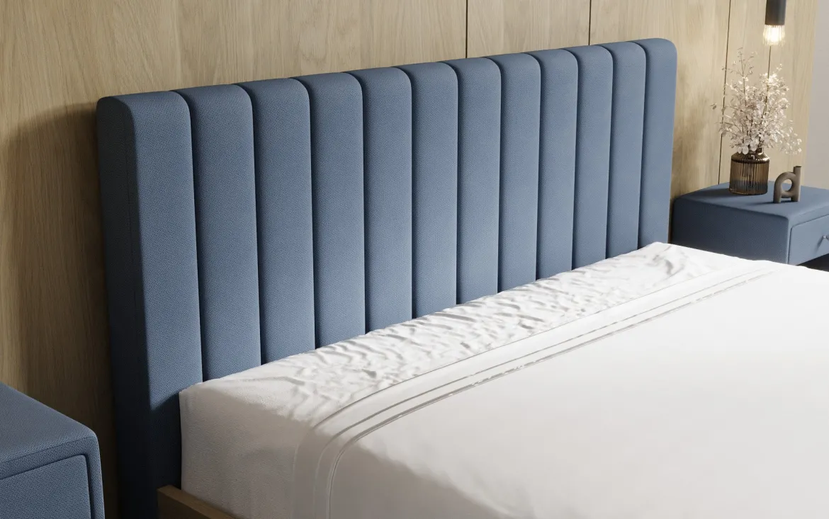 Designer Polsterbett Fiore Linea in Stoff mit Stauraum