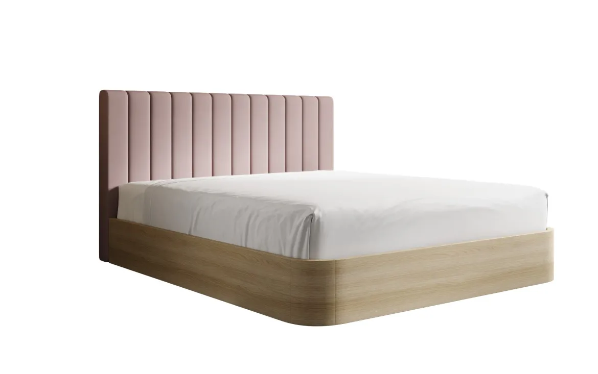 Designer Polsterbett Fiore Linea in Stoff mit Stauraum