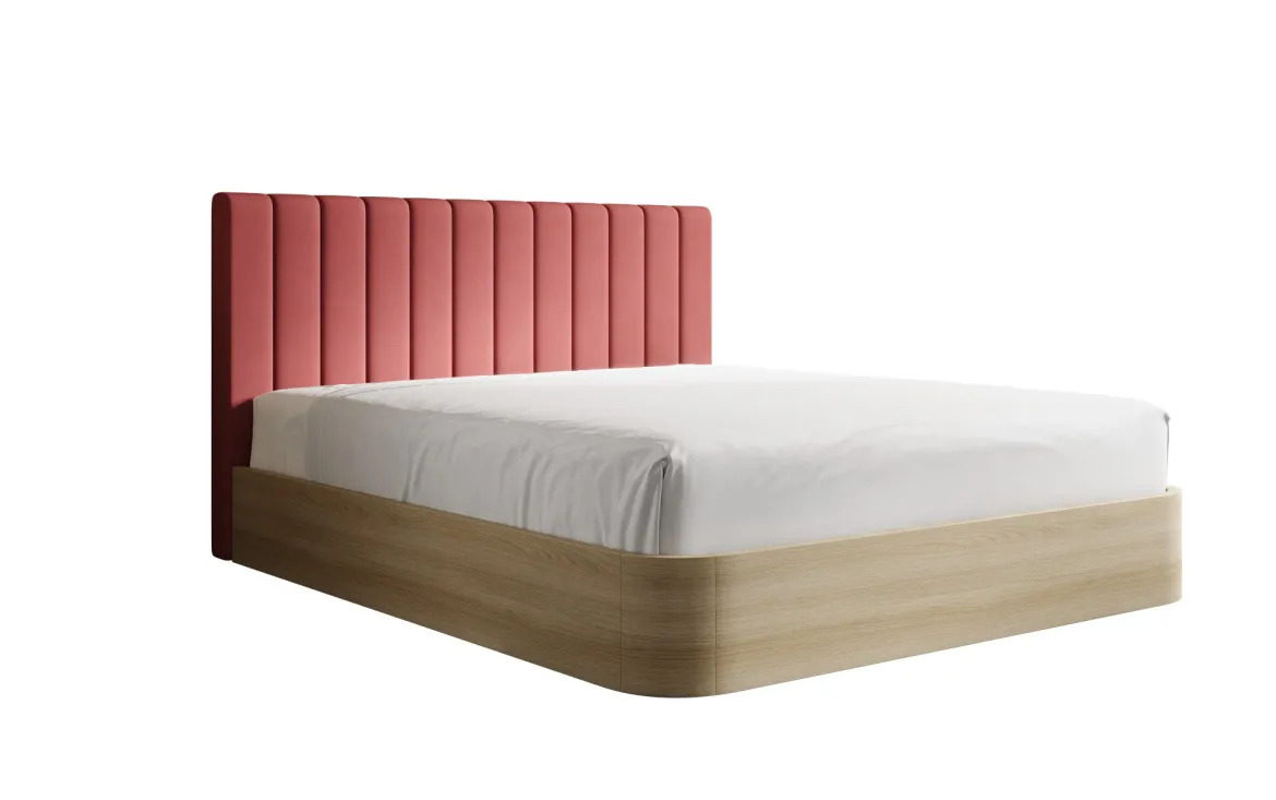 Designer Polsterbett Fiore Linea in Stoff mit Stauraum