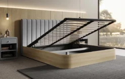 Designer Polsterbett Fiore Linea in Stoff mit Stauraum