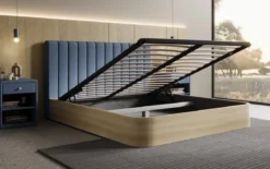 Designer Polsterbett Fiore Linea in Stoff mit Stauraum