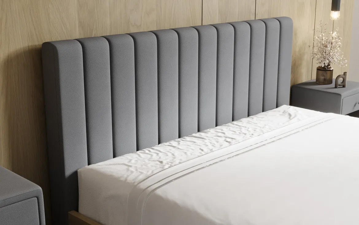 Designer Polsterbett Fiore Linea in Stoff mit Stauraum