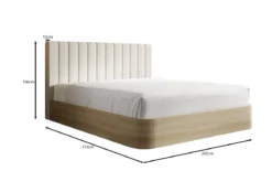 Designer Polsterbett Fiore Linea in Stoff mit Stauraum