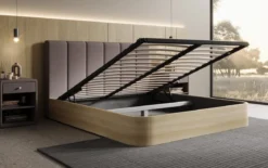 Designer Polsterbett Fiore Piano in Stoff mit Stauraum