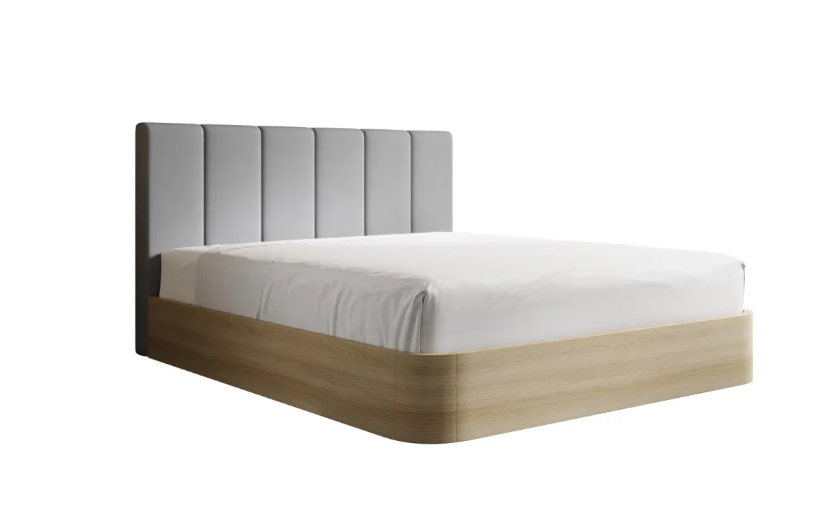 Designer Polsterbett Fiore Piano in Stoff mit Stauraum