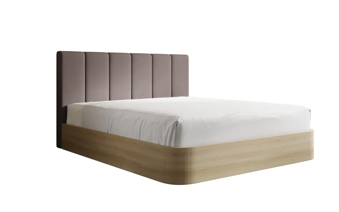 Designer Polsterbett Fiore Piano in Stoff mit Stauraum
