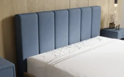 Designer Polsterbett Fiore Piano in Stoff mit Stauraum