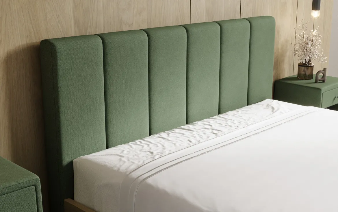 Designer Polsterbett Fiore Piano in Stoff mit Stauraum