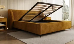 Designer Polsterbett Freya Cord mit Stauraum