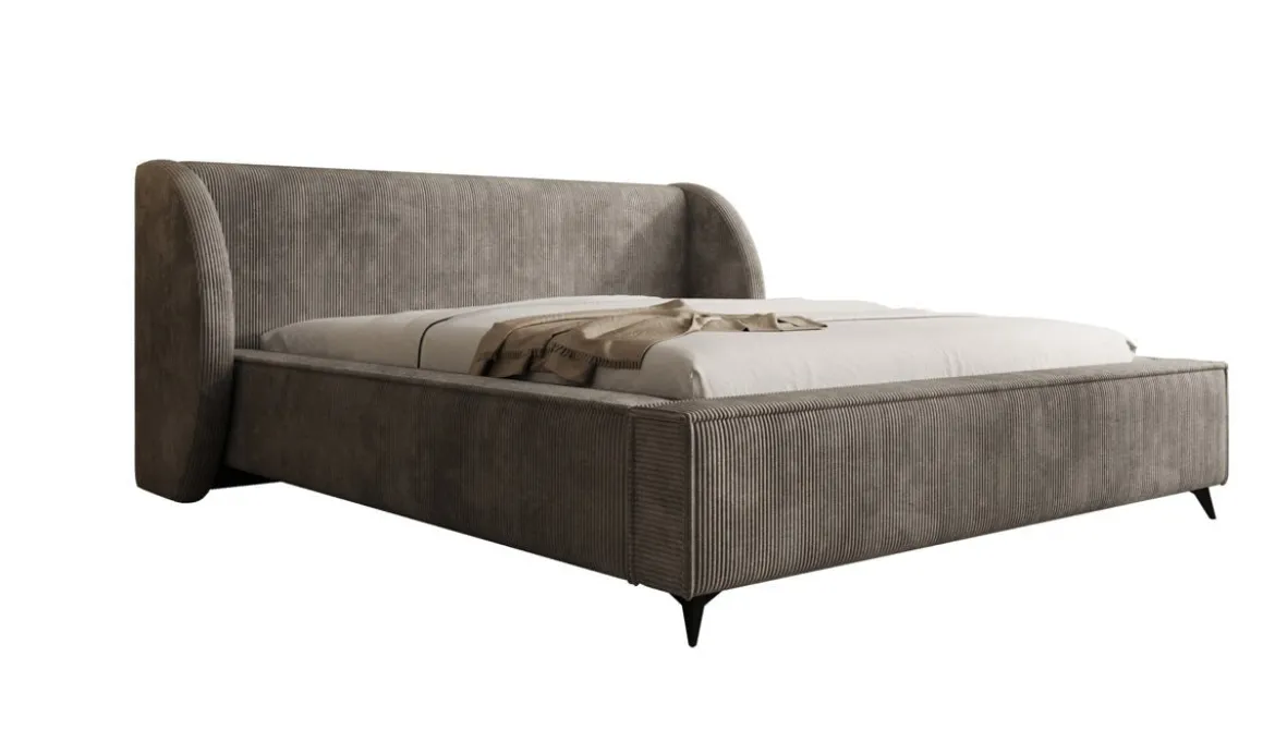 Designer Polsterbett Freya Cord mit Stauraum