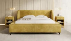 Designer Polsterbett Freya Cord mit Stauraum
