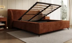 Designer Polsterbett Freya Cord mit Stauraum