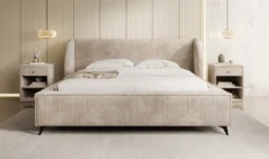 Designer Polsterbett Freya Cord mit Stauraum