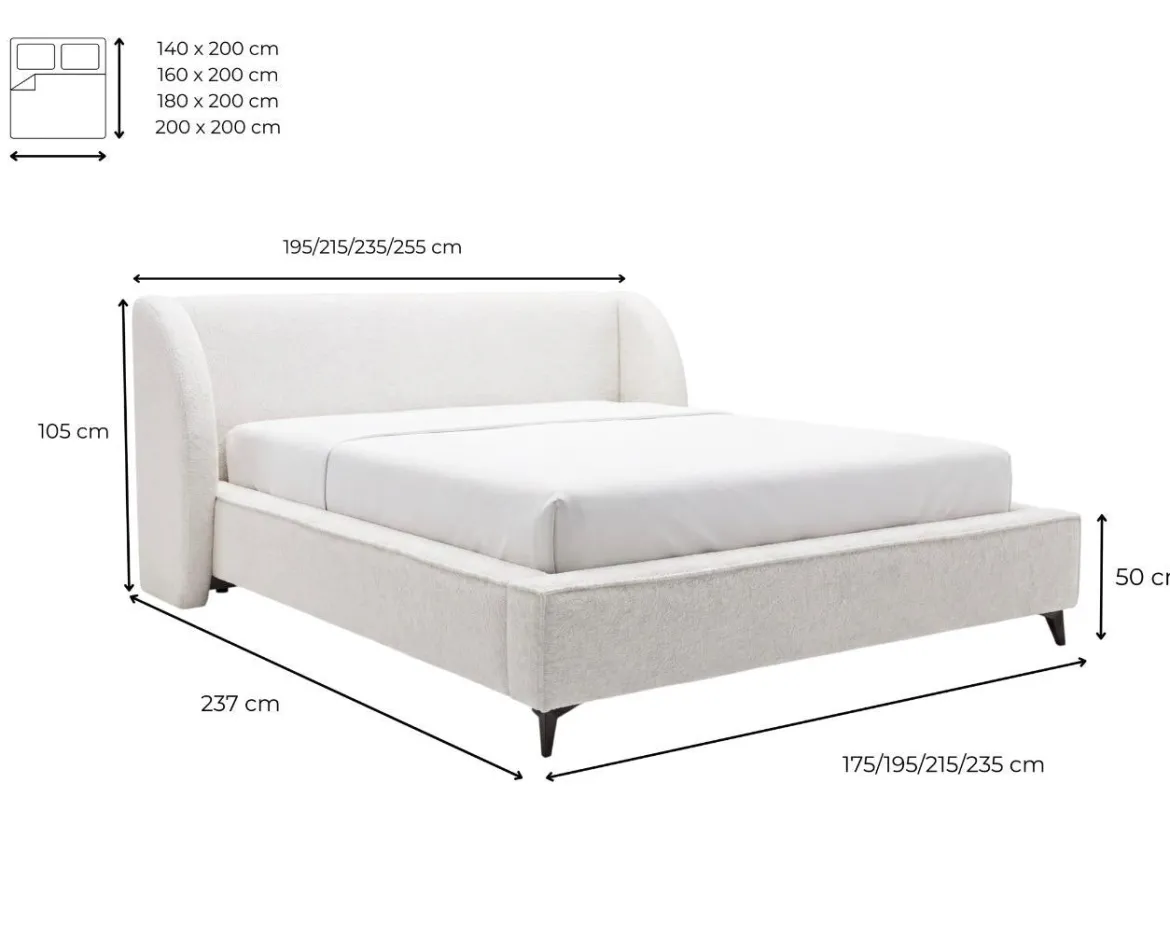 Designer Polsterbett Freya in Samt mit Stauraum