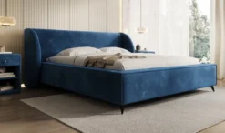 Designer Polsterbett Freya in Samt mit Stauraum