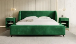 Designer Polsterbett Freya in Samt mit Stauraum