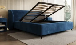 Designer Polsterbett Freya in Samt mit Stauraum