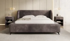 Designer Polsterbett Freya in Samt mit Stauraum