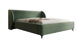 Designer Polsterbett Freya in Strukturstoff mit Stauraum